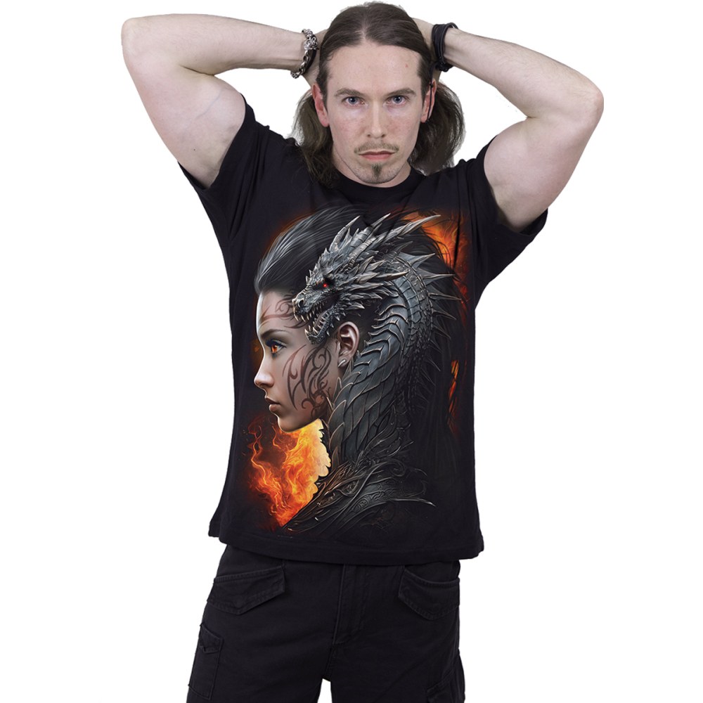 Spiral - Draco Queen Heren T-shirt - Zwart